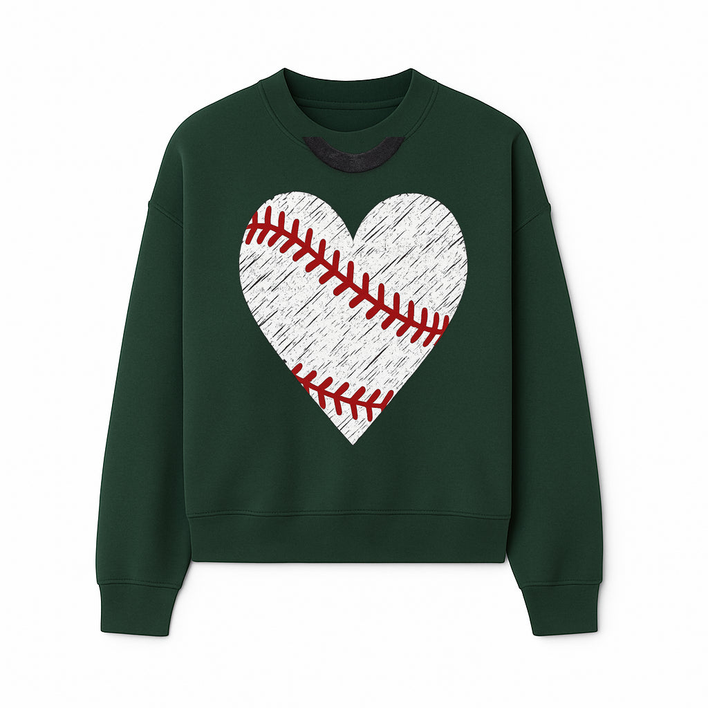 Baseball Heart Graphic Tee | Love for Baseball Lovers | Sports Apparel | Gift for Softball Fans | Vintage Baseball Tee - Sweatshirt 1758558731912.jpg
