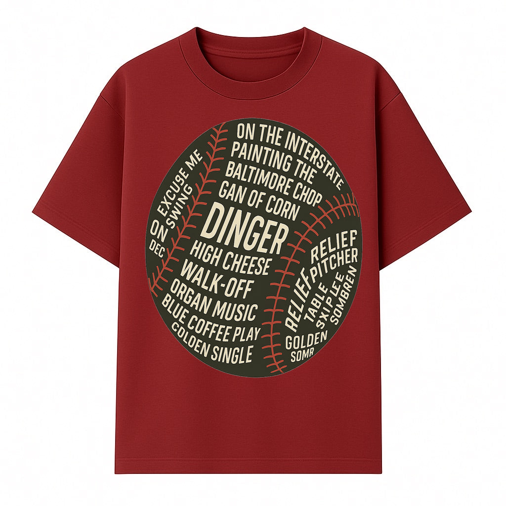 Baseball Terms Wall Art | Dinger Print with Game Phrases | Sports Decor for Fans | Vintage Baseball Typography Design - T-shirt 1758558732096.jpg