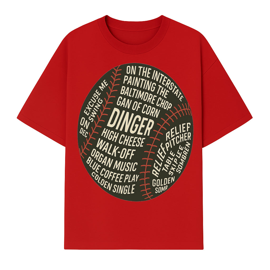 Baseball Terms Wall Art | Dinger Print with Game Phrases | Sports Decor for Fans | Vintage Baseball Typography Design - T-shirt 1758558732372.jpg