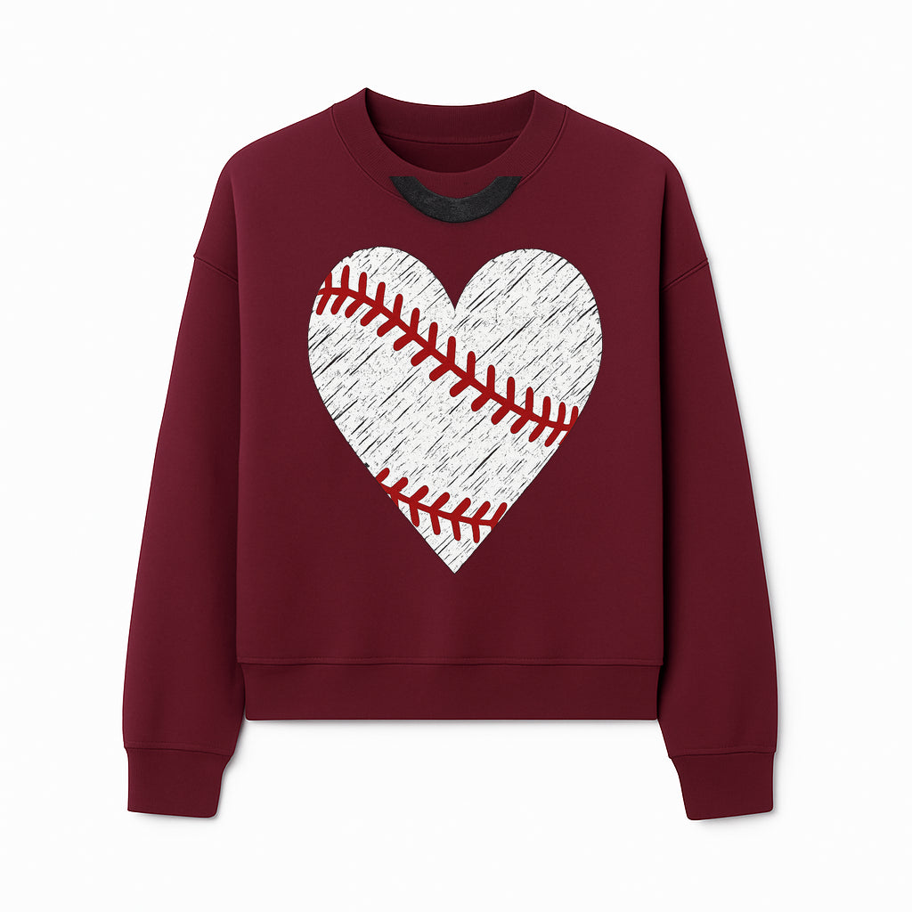 Baseball Heart Graphic Tee | Love for Baseball Lovers | Sports Apparel | Gift for Softball Fans | Vintage Baseball Tee - Sweatshirt 1758558732479.jpg
