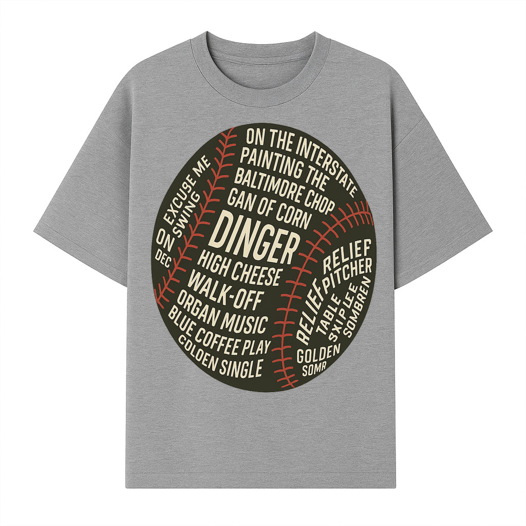 Baseball Terms Wall Art | Dinger Print with Game Phrases | Sports Decor for Fans | Vintage Baseball Typography Design - T-shirt 1758558732484.jpg