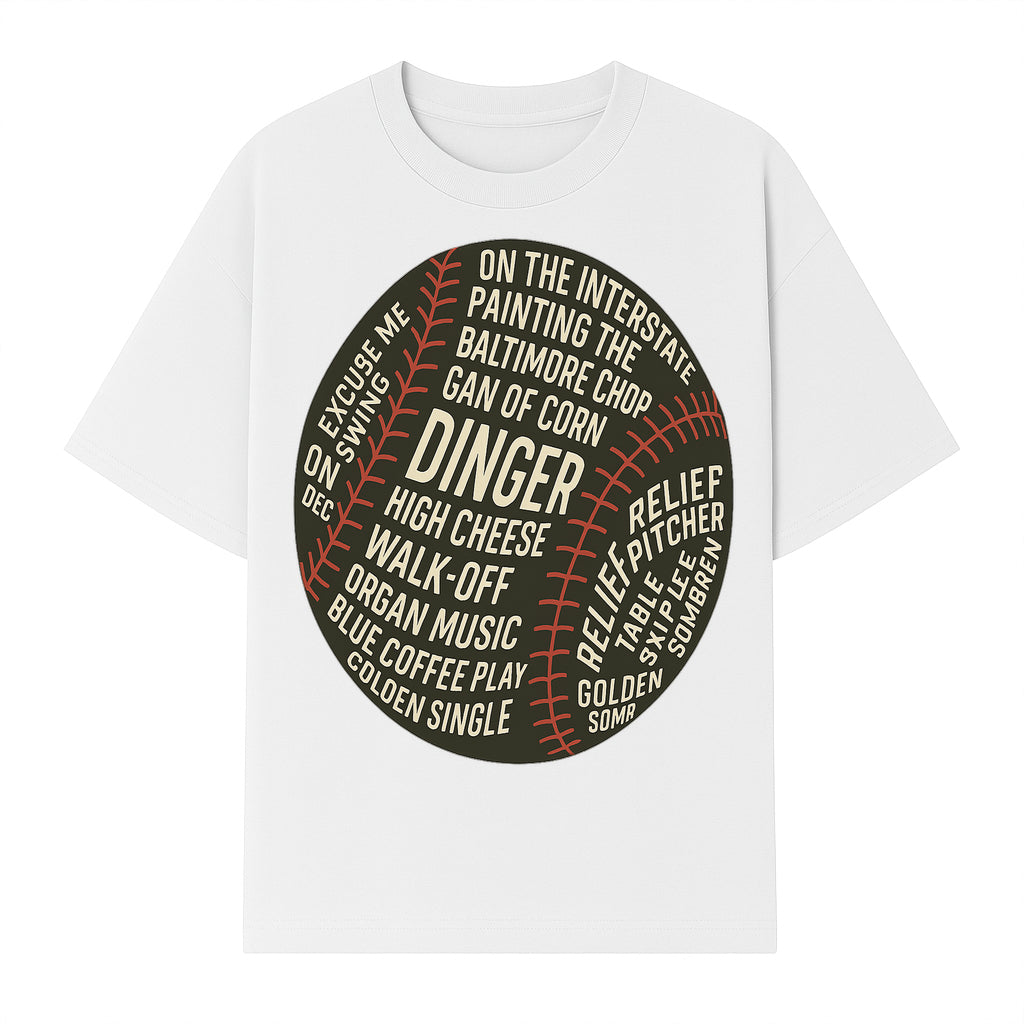 Baseball Terms Wall Art | Dinger Print with Game Phrases | Sports Decor for Fans | Vintage Baseball Typography Design - T-shirt 1758558732645.jpg