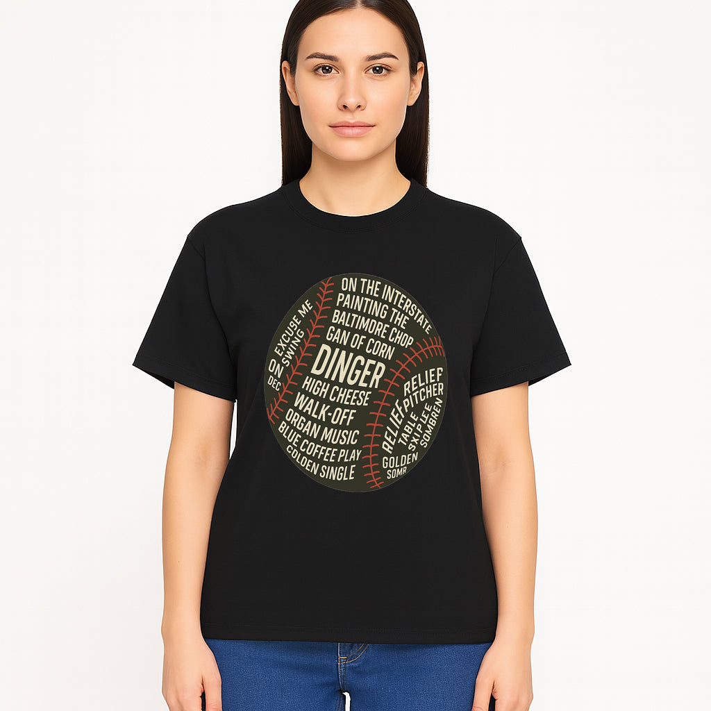 Baseball Terms Wall Art | Dinger Print with Game Phrases | Sports Decor for Fans | Vintage Baseball Typography Design - T-shirt 1758558733905.jpg