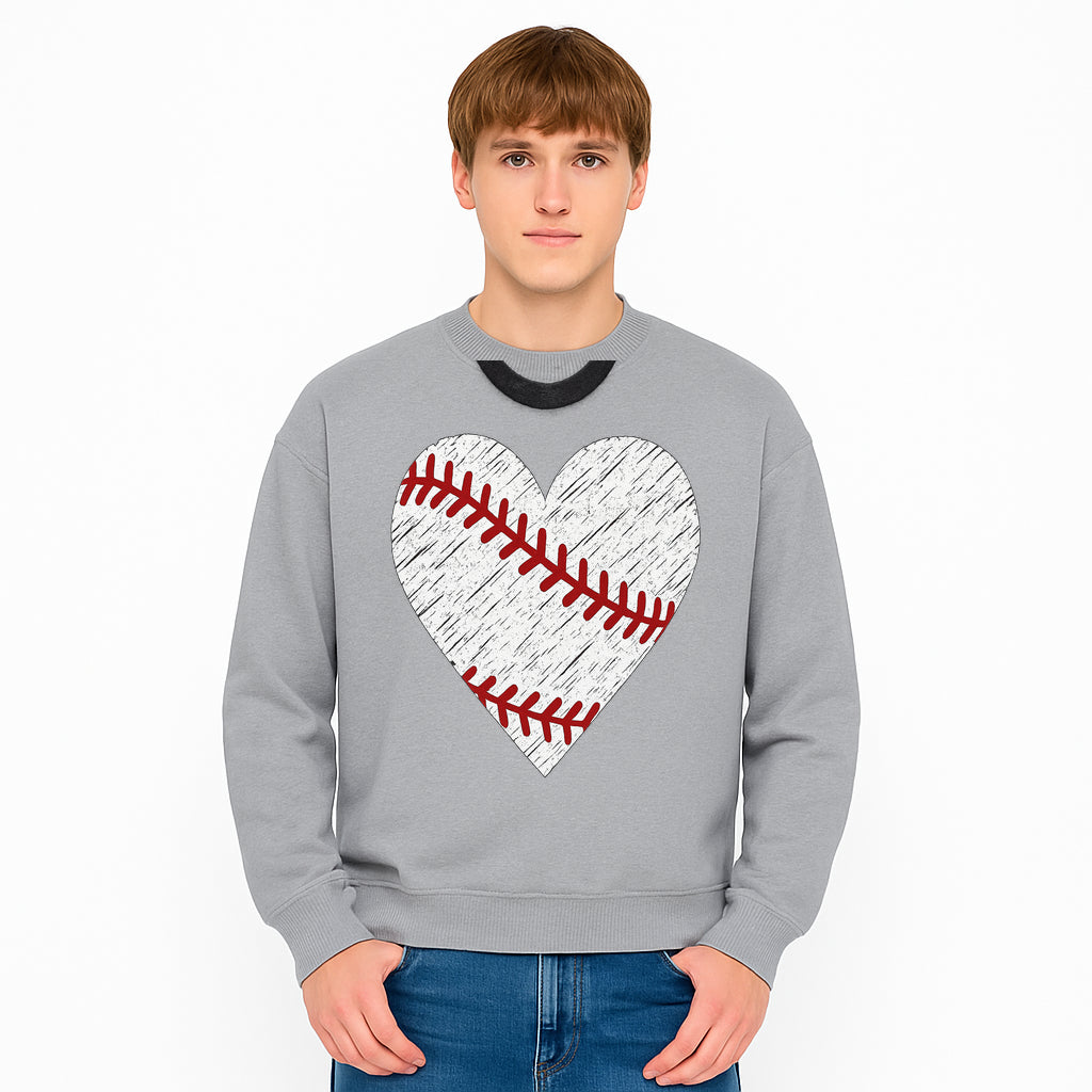 Baseball Heart Graphic Tee | Love for Baseball Lovers | Sports Apparel | Gift for Softball Fans | Vintage Baseball Tee - Sweatshirt 1758558734182.jpg