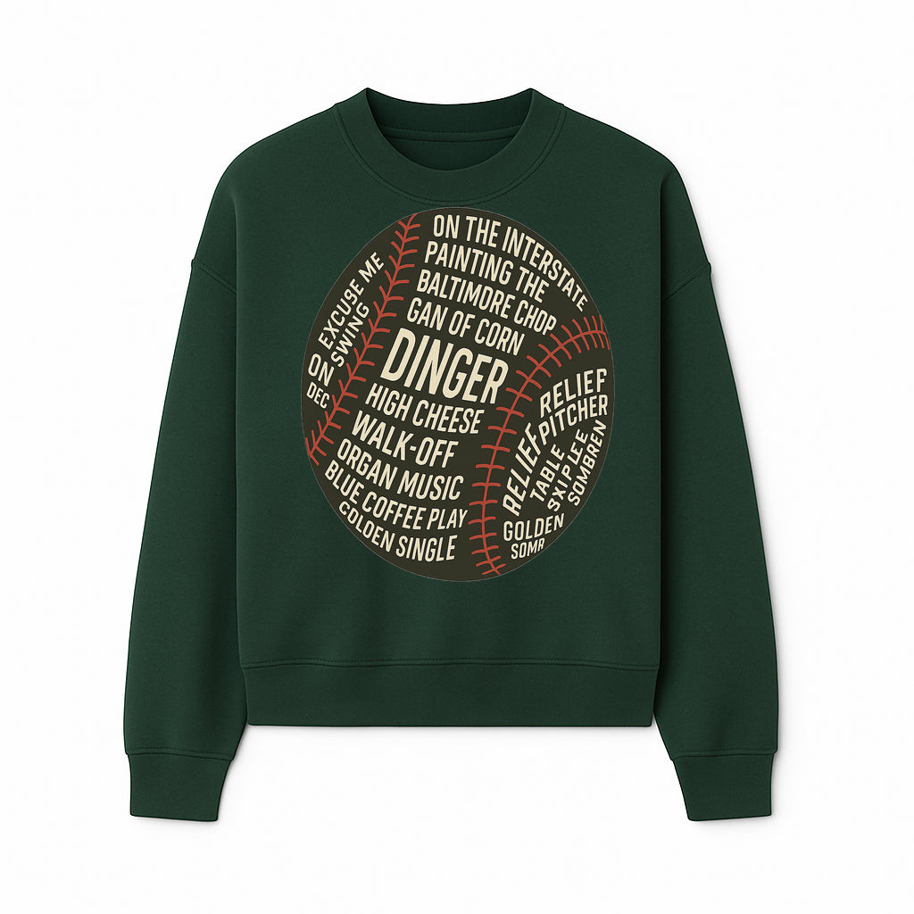 Baseball Terms Wall Art | Dinger Print with Game Phrases | Sports Decor for Fans | Vintage Baseball Typography Design - Sweatshirt 1758558734426.jpg