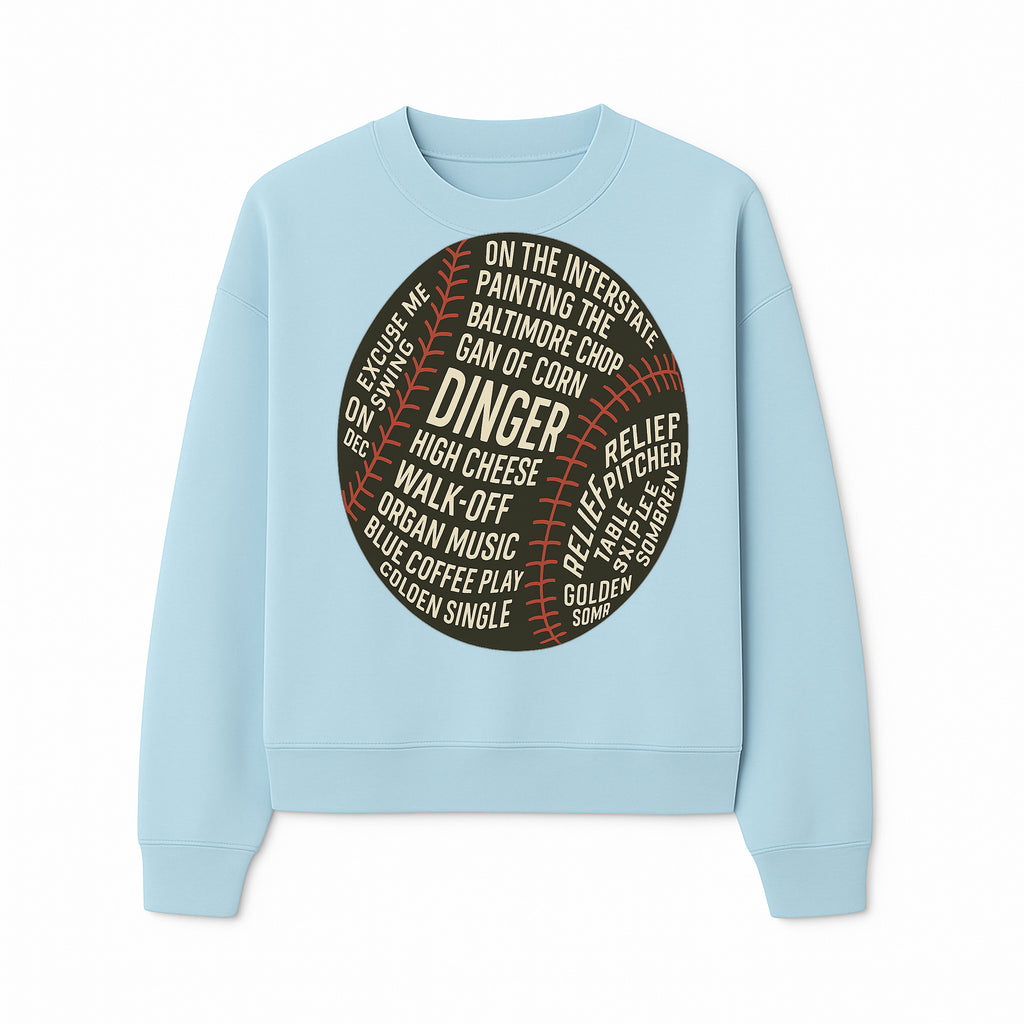 Baseball Terms Wall Art | Dinger Print with Game Phrases | Sports Decor for Fans | Vintage Baseball Typography Design - Sweatshirt 1758558734690.jpg
