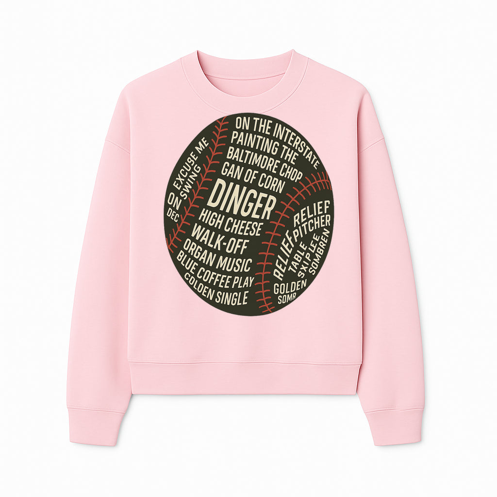 Baseball Terms Wall Art | Dinger Print with Game Phrases | Sports Decor for Fans | Vintage Baseball Typography Design - Sweatshirt 1758558734803.jpg