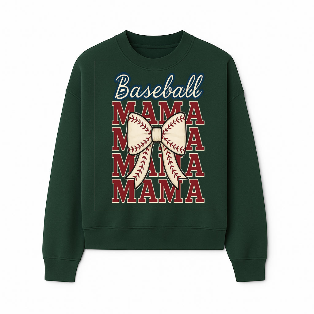 Baseball Mama T-Shirt with Bow, Cute Baseball Mom Graphic Tee, Softball Cheer Design for Sports Lovers and Fan Gifts - Sweatshirt 1758558735021.jpg