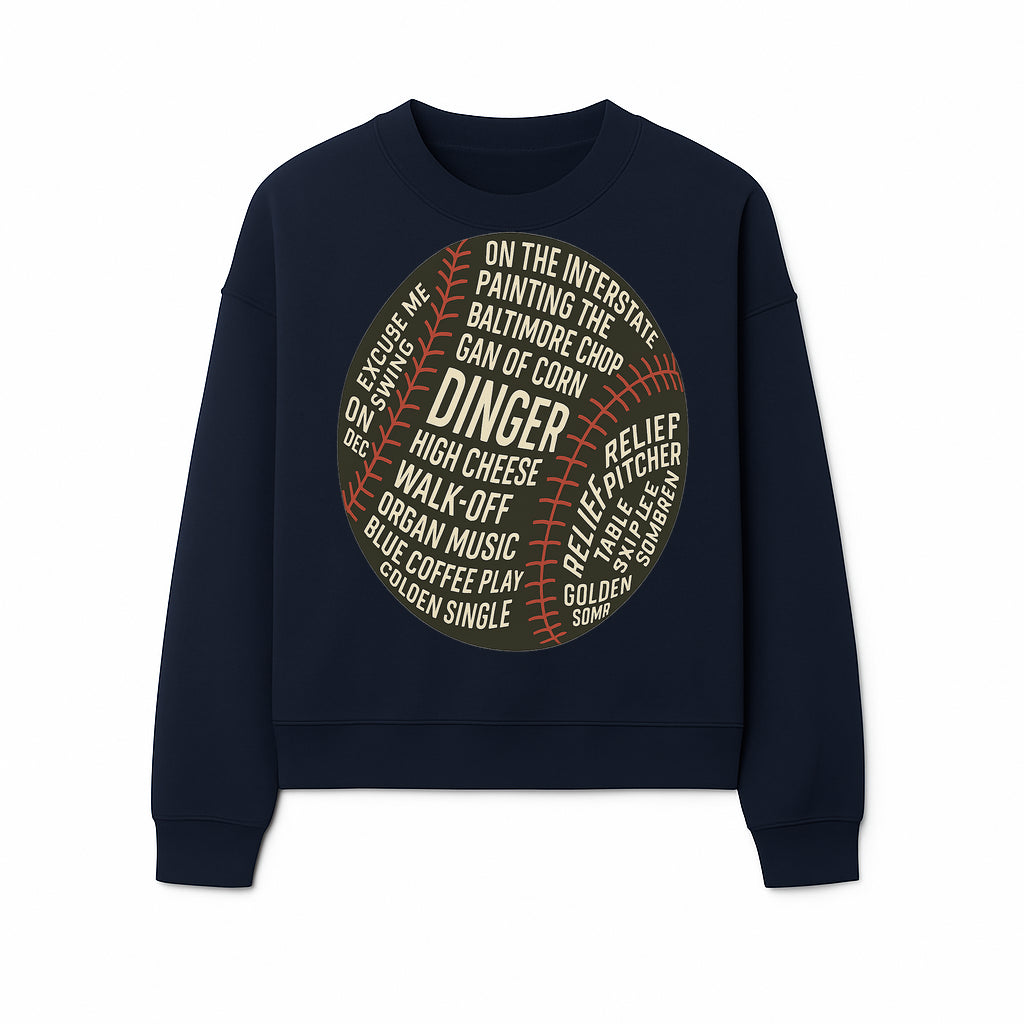 Baseball Terms Wall Art | Dinger Print with Game Phrases | Sports Decor for Fans | Vintage Baseball Typography Design - Sweatshirt 1758558735034.jpg
