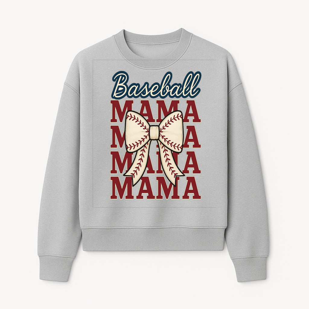 Baseball Mama T-Shirt with Bow, Cute Baseball Mom Graphic Tee, Softball Cheer Design for Sports Lovers and Fan Gifts - Sweatshirt 1758558735148.jpg