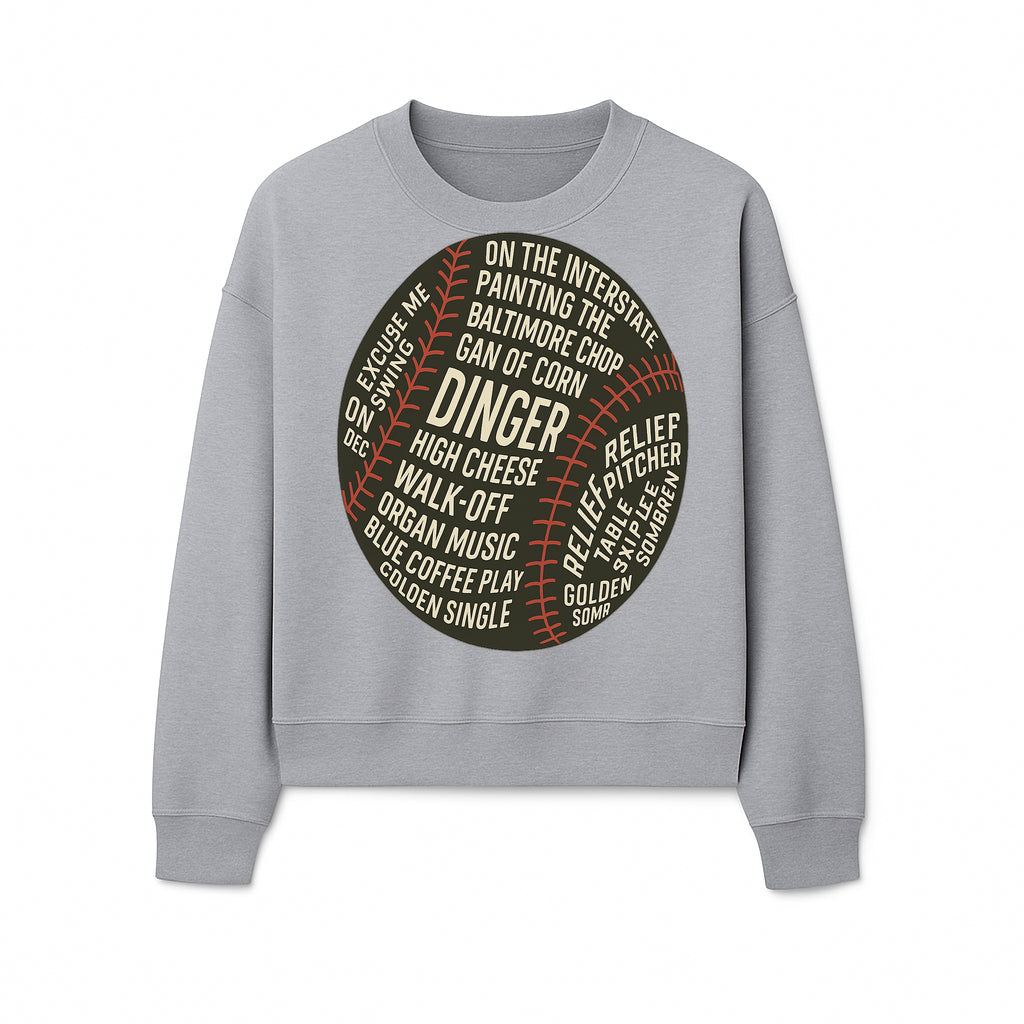 Baseball Terms Wall Art | Dinger Print with Game Phrases | Sports Decor for Fans | Vintage Baseball Typography Design - Sweatshirt 1758558735293.jpg