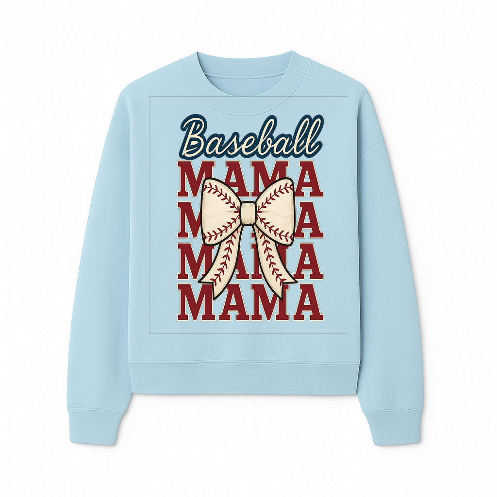Baseball Mama T-Shirt with Bow, Cute Baseball Mom Graphic Tee, Softball Cheer Design for Sports Lovers and Fan Gifts - Sweatshirt 1758558735313.jpg