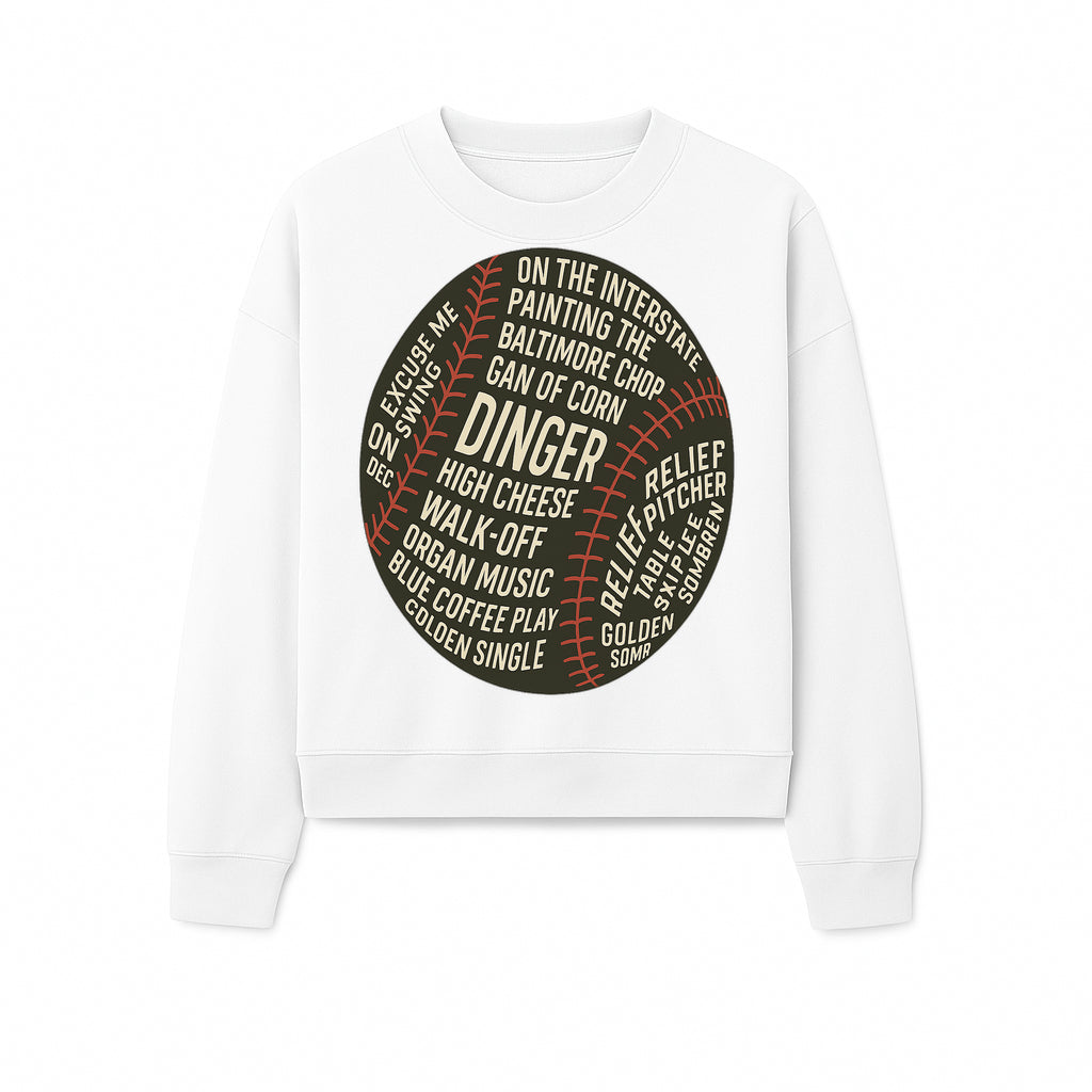 Baseball Terms Wall Art | Dinger Print with Game Phrases | Sports Decor for Fans | Vintage Baseball Typography Design - Sweatshirt 1758558735433.jpg
