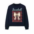 Baseball Mama T-Shirt with Bow, Cute Baseball Mom Graphic Tee, Softball Cheer Design for Sports Lovers and Fan Gifts - Sweatshirt 1758558735748.jpg