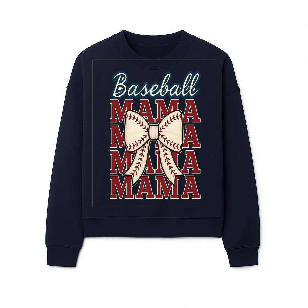 Baseball Mama T-Shirt with Bow, Cute Baseball Mom Graphic Tee, Softball Cheer Design for Sports Lovers and Fan Gifts - Sweatshirt 1758558735748.jpg