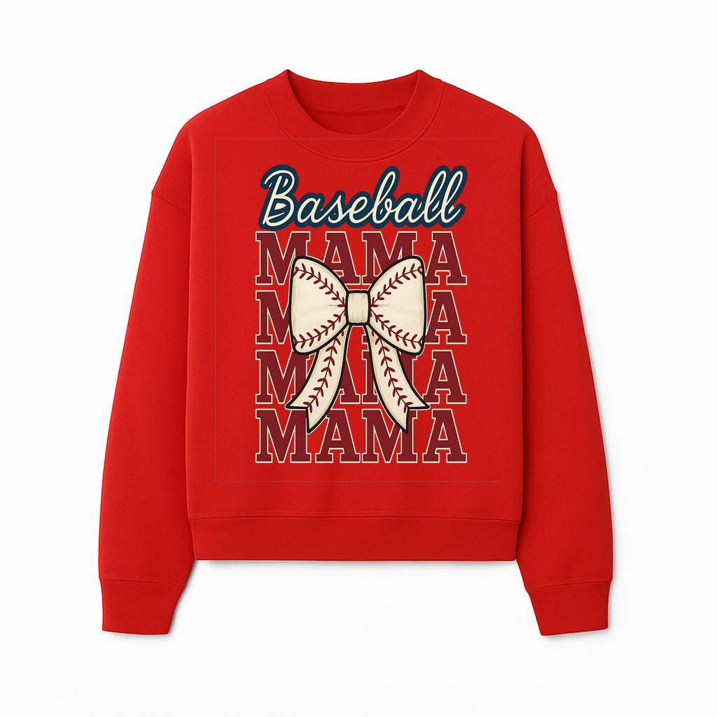 Baseball Mama T-Shirt with Bow, Cute Baseball Mom Graphic Tee, Softball Cheer Design for Sports Lovers and Fan Gifts - Sweatshirt 1758558735880.jpg