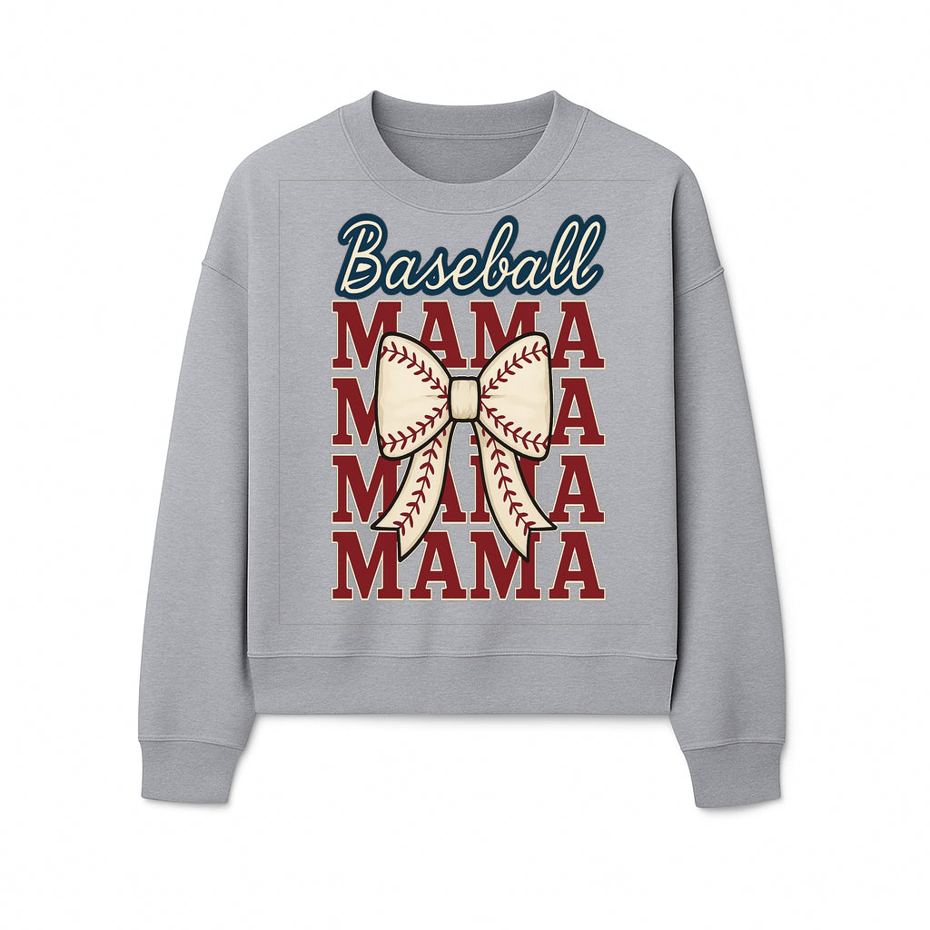 Baseball Mama T-Shirt with Bow, Cute Baseball Mom Graphic Tee, Softball Cheer Design for Sports Lovers and Fan Gifts - Sweatshirt 1758558736030.jpg