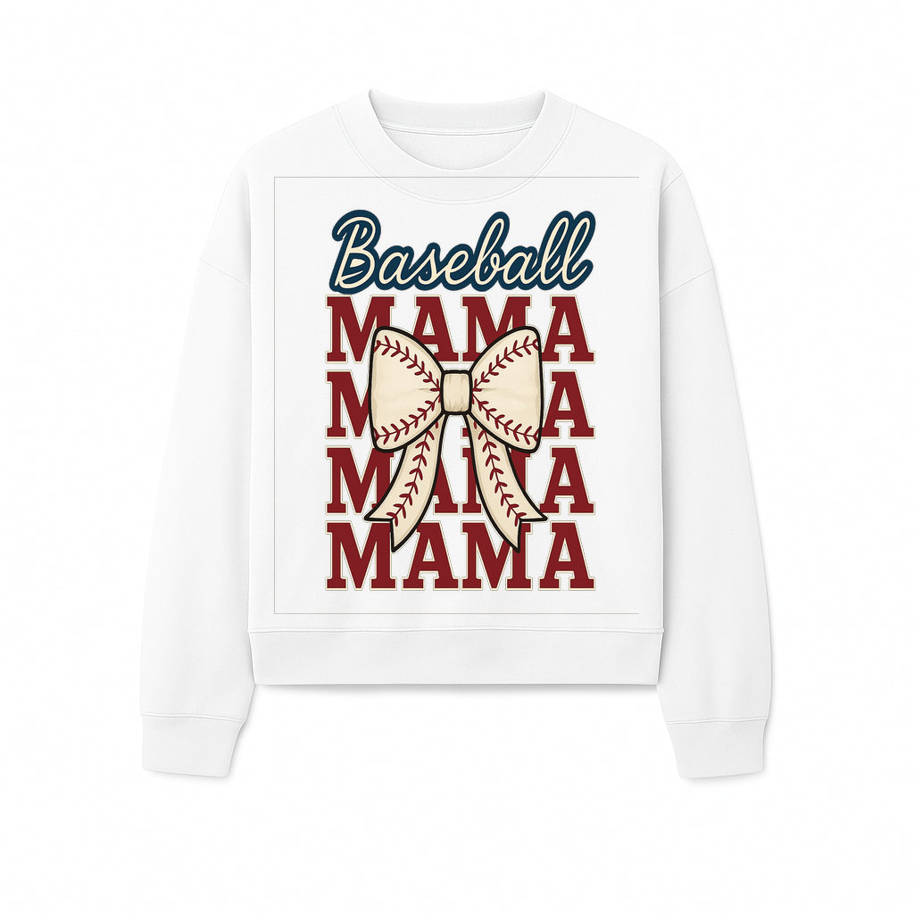 Baseball Mama T-Shirt with Bow, Cute Baseball Mom Graphic Tee, Softball Cheer Design for Sports Lovers and Fan Gifts - Sweatshirt 1758558736153.jpg