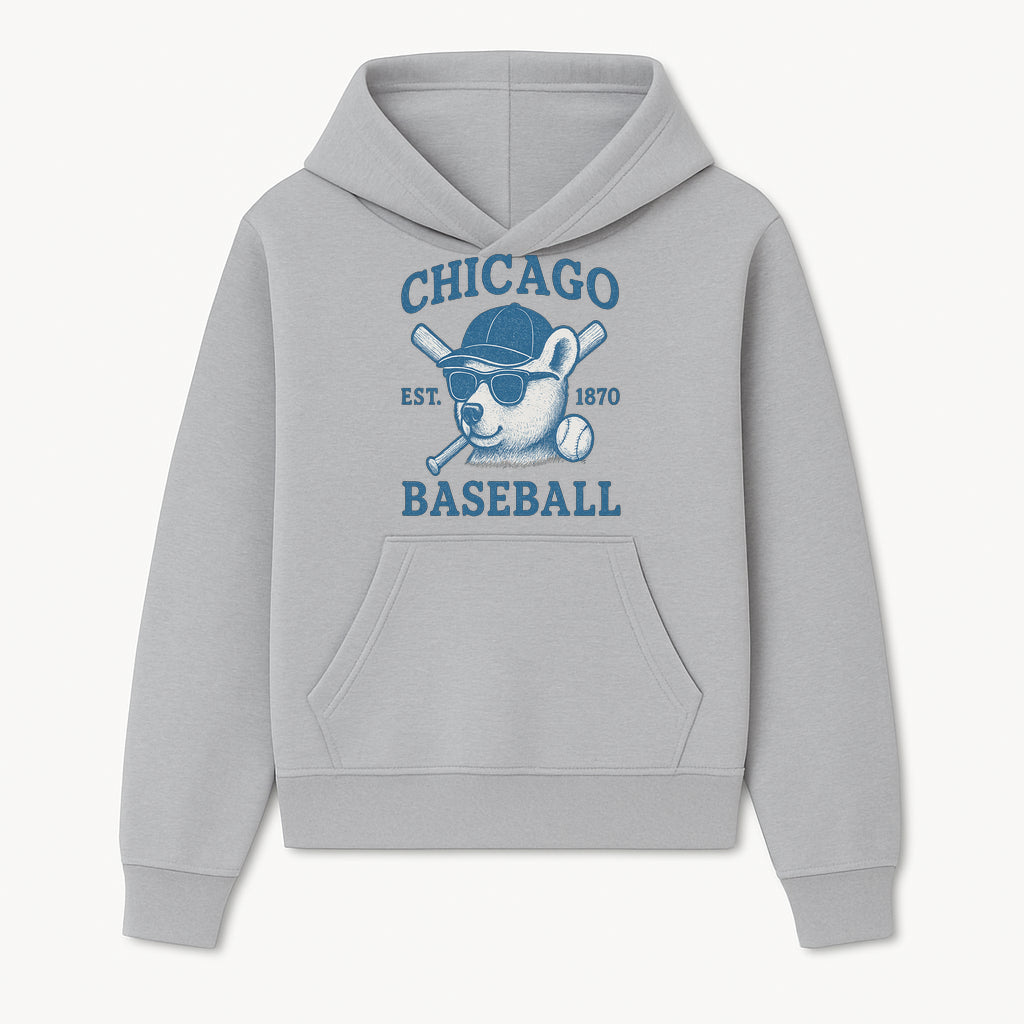 Chicago Baseball Bear Graphic Tee - Vintage Style, Established 1870, Cool Sunglasses, Perfect Gift for Fans - Hoodie 1758558736540.jpg