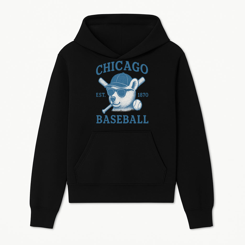 Chicago Baseball Bear Graphic Tee - Vintage Style, Established 1870, Cool Sunglasses, Perfect Gift for Fans - Hoodie 1758558736689.jpg