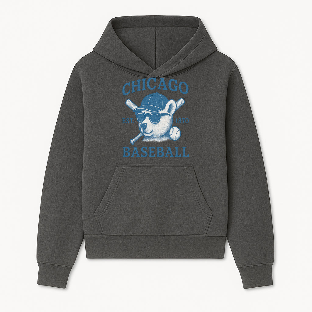 Chicago Baseball Bear Graphic Tee - Vintage Style, Established 1870, Cool Sunglasses, Perfect Gift for Fans - Hoodie 1758558736816.jpg