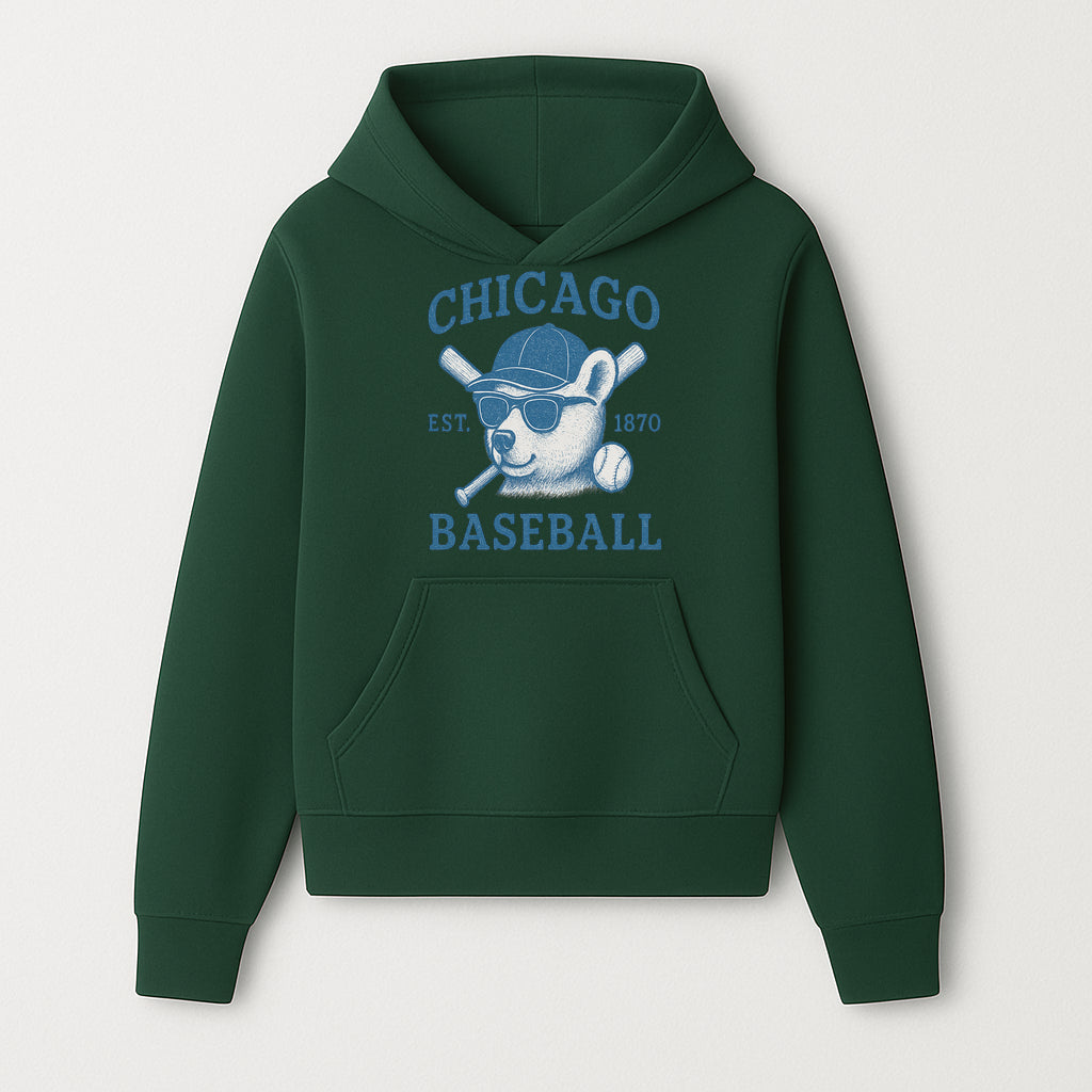 Chicago Baseball Bear Graphic Tee - Vintage Style, Established 1870, Cool Sunglasses, Perfect Gift for Fans - Hoodie 1758558736981.jpg
