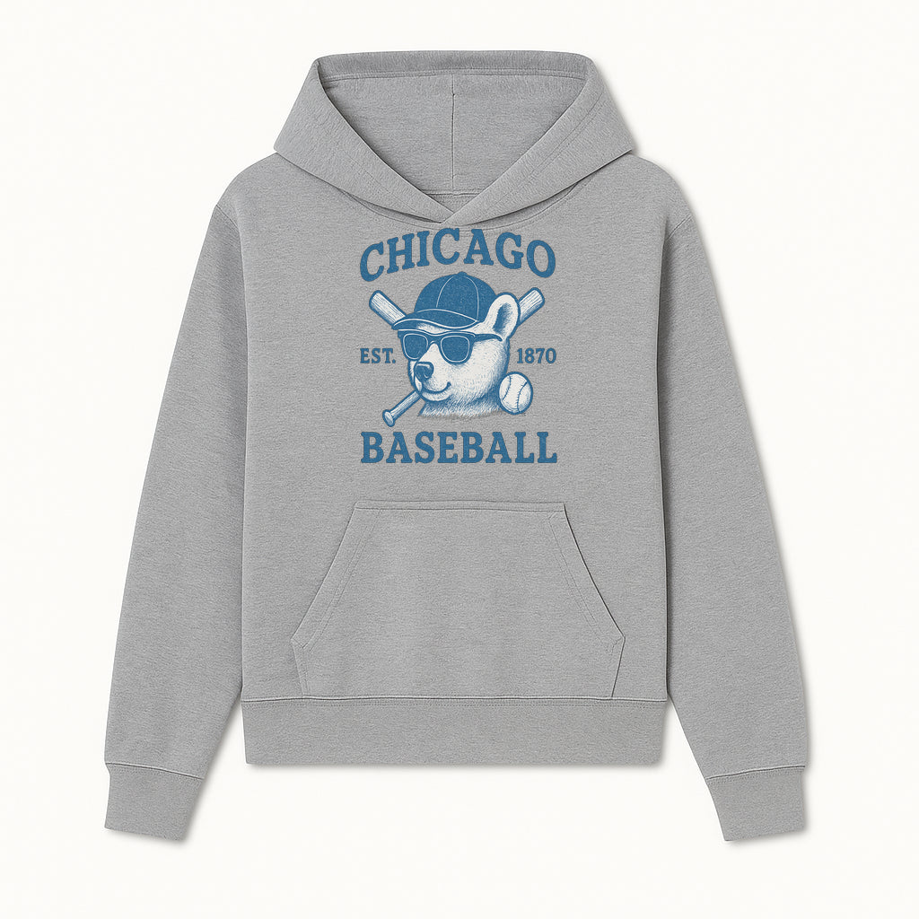 Chicago Baseball Bear Graphic Tee - Vintage Style, Established 1870, Cool Sunglasses, Perfect Gift for Fans - Hoodie 1758558737182.jpg