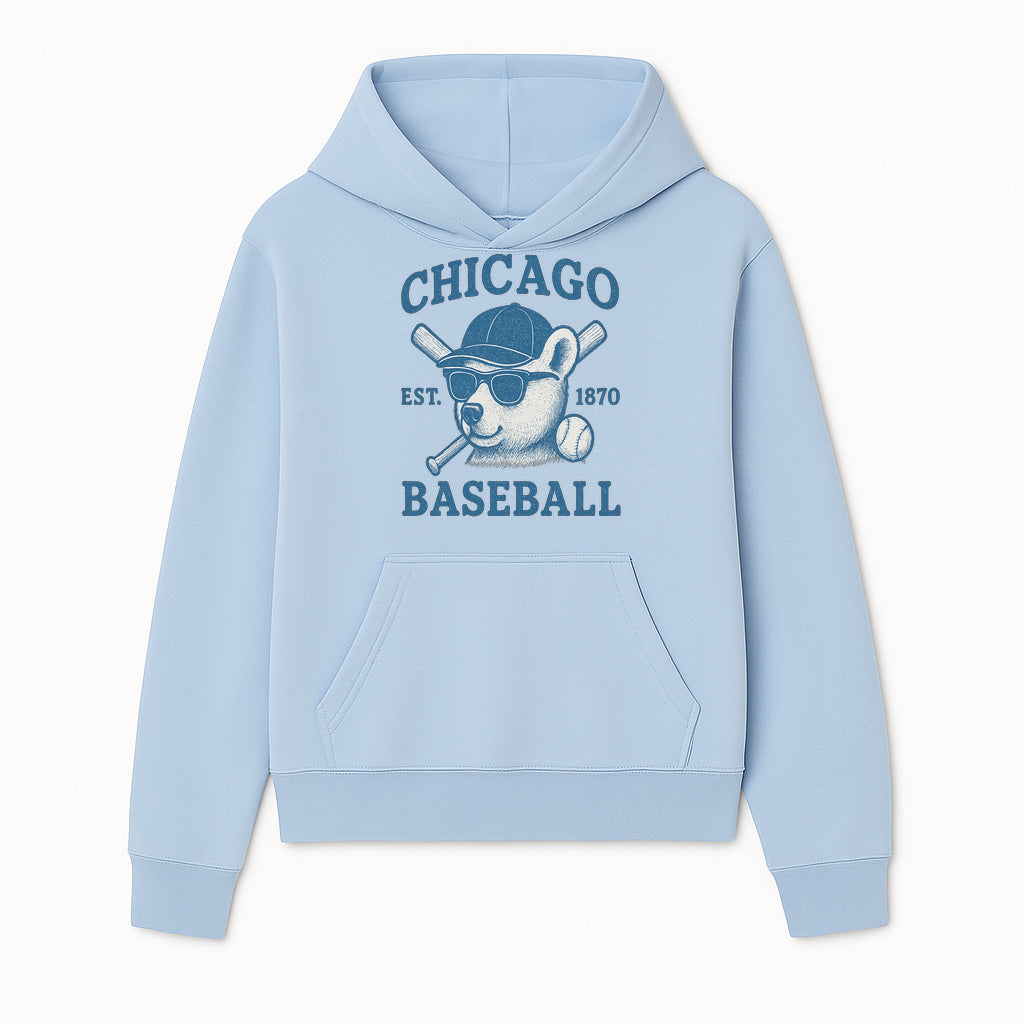 Chicago Baseball Bear Graphic Tee - Vintage Style, Established 1870, Cool Sunglasses, Perfect Gift for Fans - Hoodie 1758558737372.jpg
