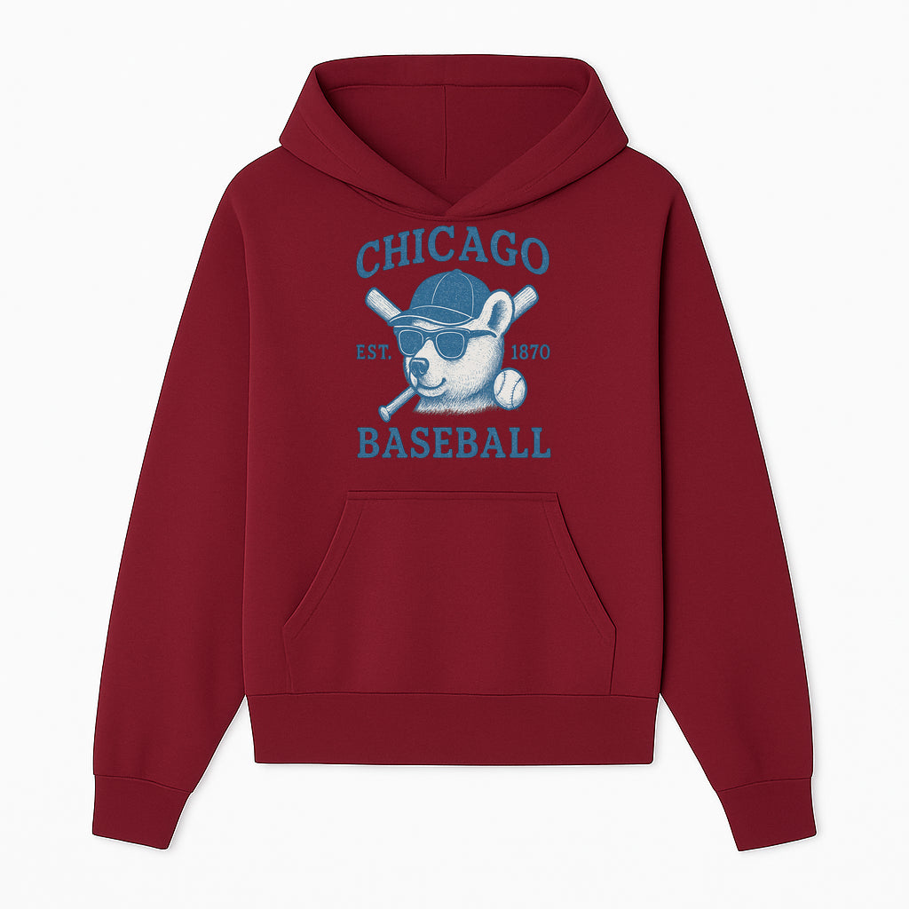 Chicago Baseball Bear Graphic Tee - Vintage Style, Established 1870, Cool Sunglasses, Perfect Gift for Fans - Hoodie 1758558737730.jpg