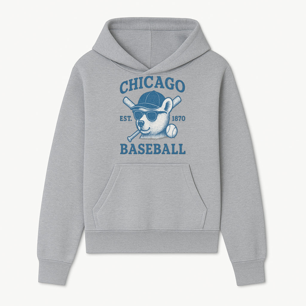 Chicago Baseball Bear Graphic Tee - Vintage Style, Established 1870, Cool Sunglasses, Perfect Gift for Fans - Hoodie 1758558738156.jpg