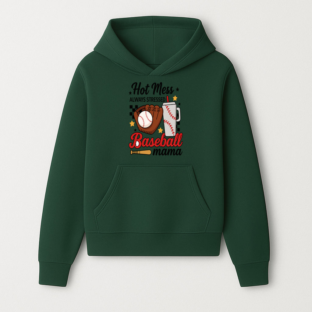 Baseball Mama Hot Mess Always Stressed Graphic Tee for Moms, Sports Fans Fun Baseball Theme Shirt - Hoodie 1758558738439.jpg