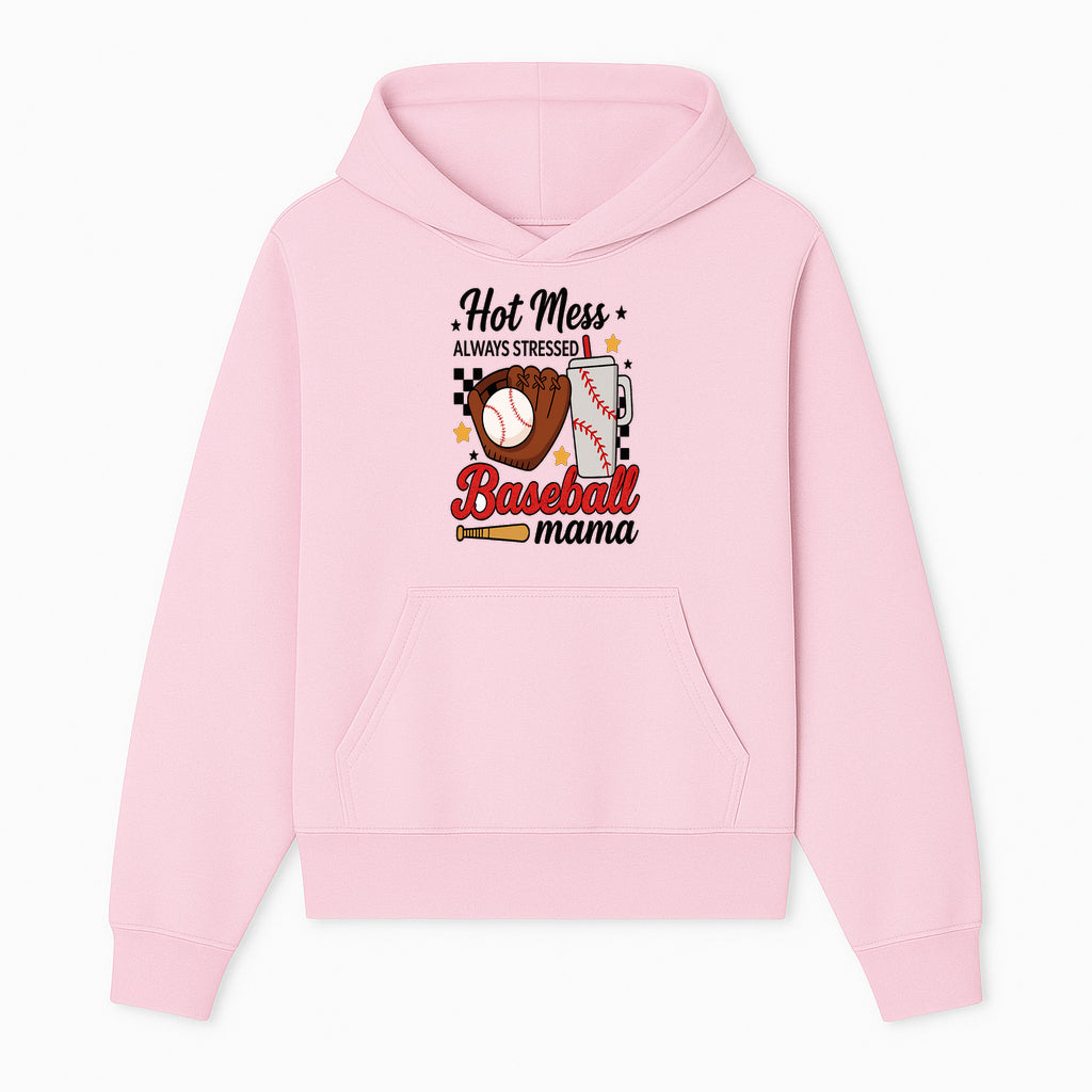 Baseball Mama Hot Mess Always Stressed Graphic Tee for Moms, Sports Fans Fun Baseball Theme Shirt - Hoodie 1758558738820.jpg