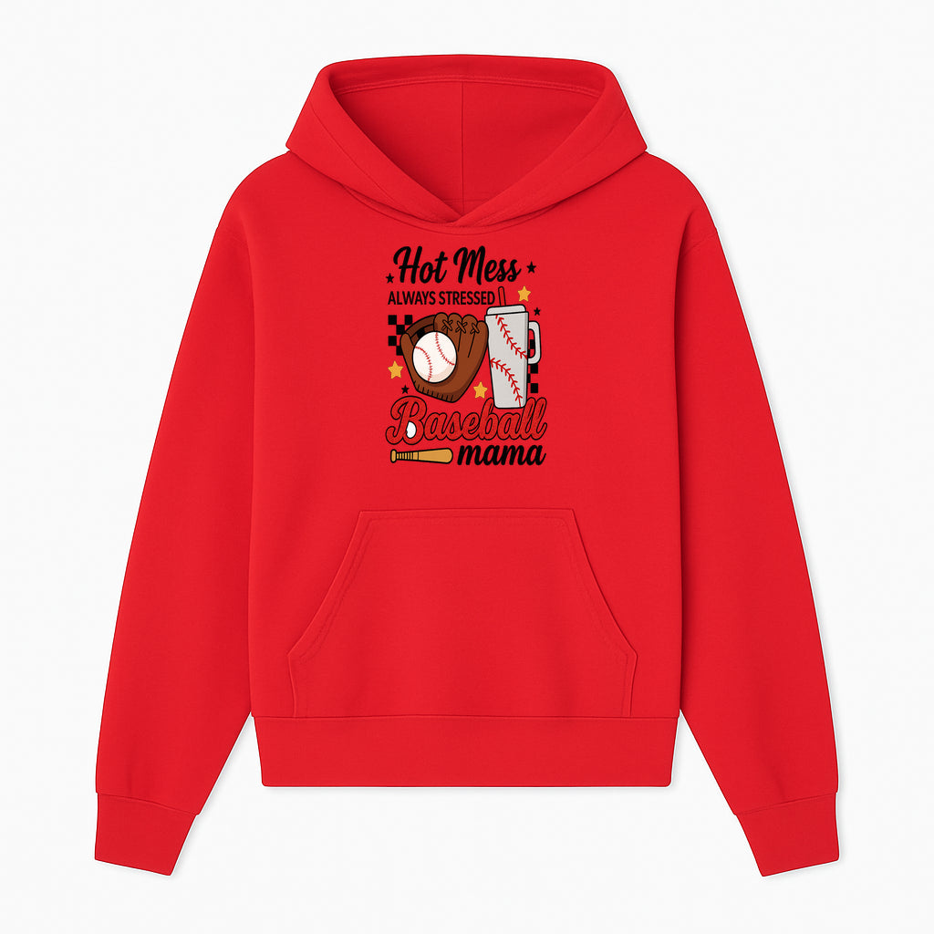 Baseball Mama Hot Mess Always Stressed Graphic Tee for Moms, Sports Fans Fun Baseball Theme Shirt - Hoodie 1758558739293.jpg