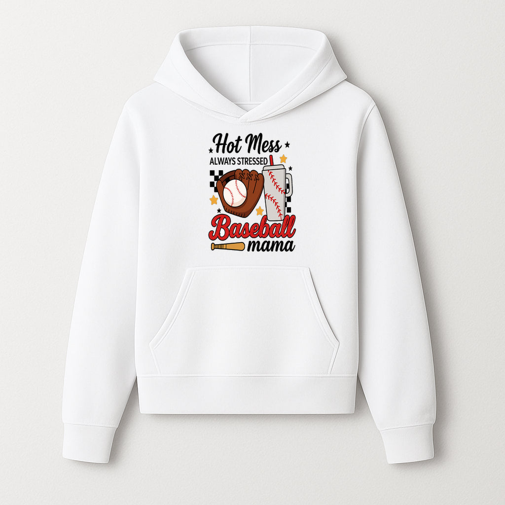 Baseball Mama Hot Mess Always Stressed Graphic Tee for Moms, Sports Fans Fun Baseball Theme Shirt - Hoodie 1758558739587.jpg