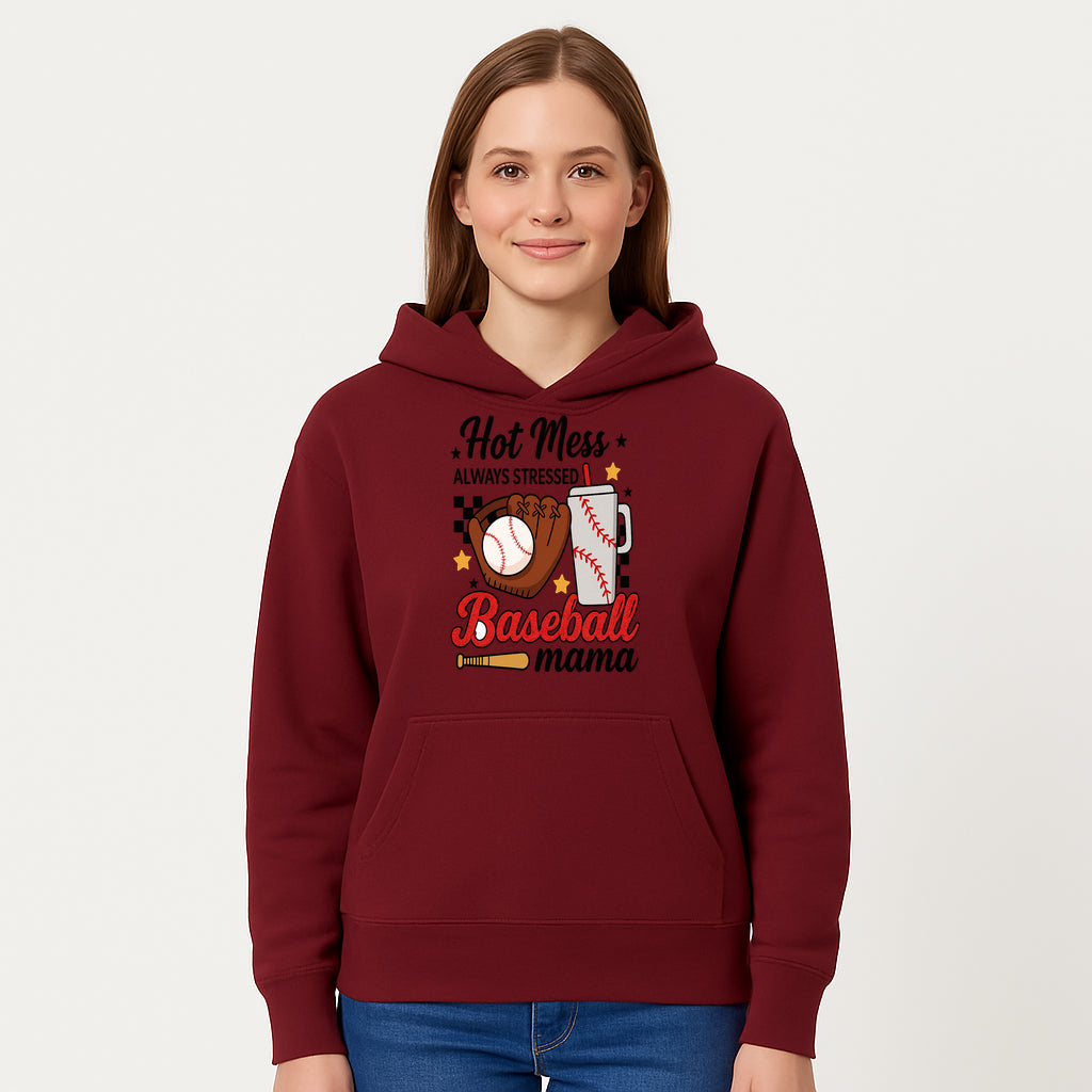 Baseball Mama Hot Mess Always Stressed Graphic Tee for Moms, Sports Fans Fun Baseball Theme Shirt - Hoodie 1758558740880.jpg