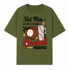 Baseball Mama Hot Mess Always Stressed Graphic Tee for Moms, Sports Fans Fun Baseball Theme Shirt - T-shirt 1758558741416.jpg