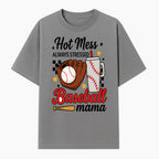Baseball Mama Hot Mess Always Stressed Graphic Tee for Moms, Sports Fans Fun Baseball Theme Shirt - T-shirt 1758558741524.jpg