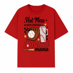 Baseball Mama Hot Mess Always Stressed Graphic Tee for Moms, Sports Fans Fun Baseball Theme Shirt - T-shirt 1758558742243.jpg