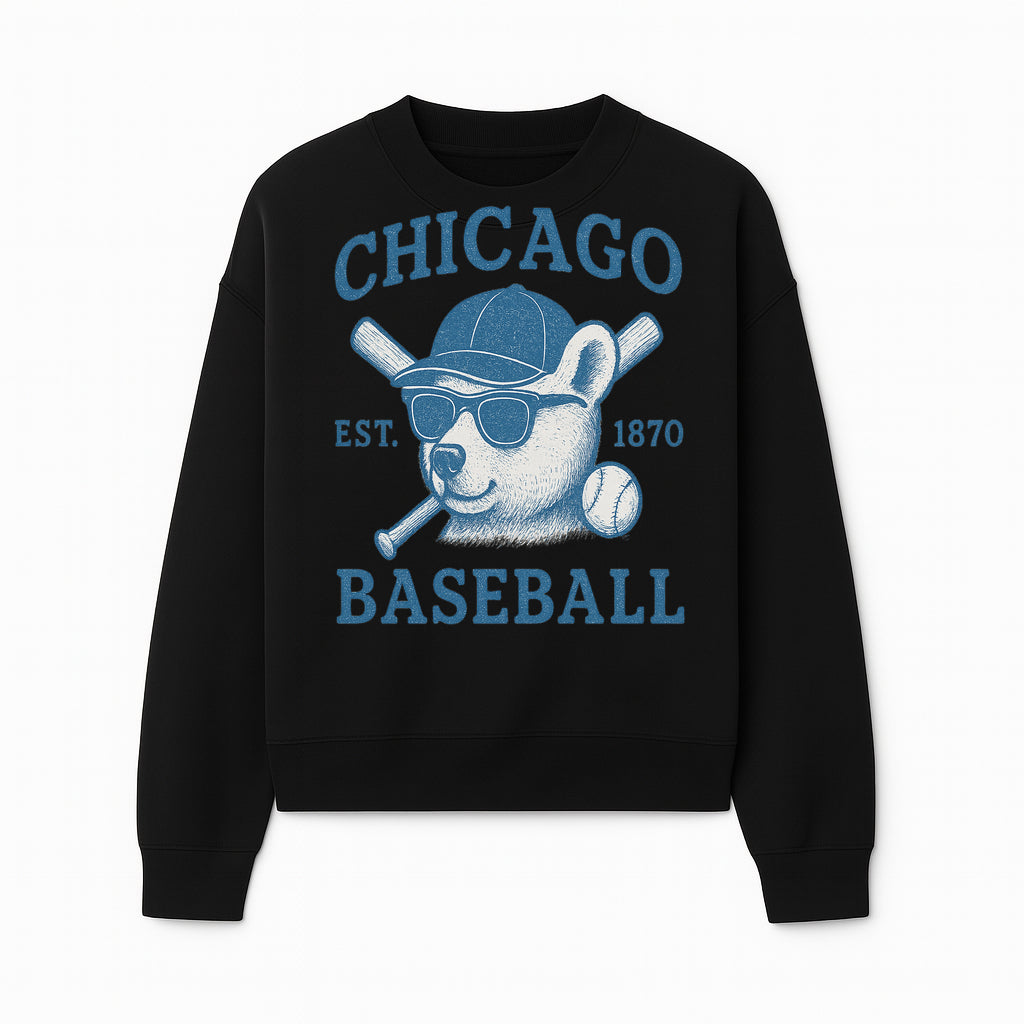 Chicago Baseball Bear Graphic Tee - Vintage Style, Established 1870, Cool Sunglasses, Perfect Gift for Fans - Sweatshirt 1758558743000.jpg