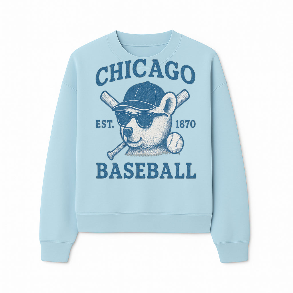 Chicago Baseball Bear Graphic Tee - Vintage Style, Established 1870, Cool Sunglasses, Perfect Gift for Fans - Sweatshirt 1758558743643.jpg