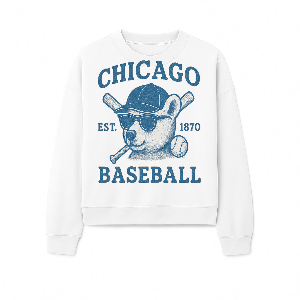 Chicago Baseball Bear Graphic Tee - Vintage Style, Established 1870, Cool Sunglasses, Perfect Gift for Fans - Sweatshirt 1758558744500.jpg