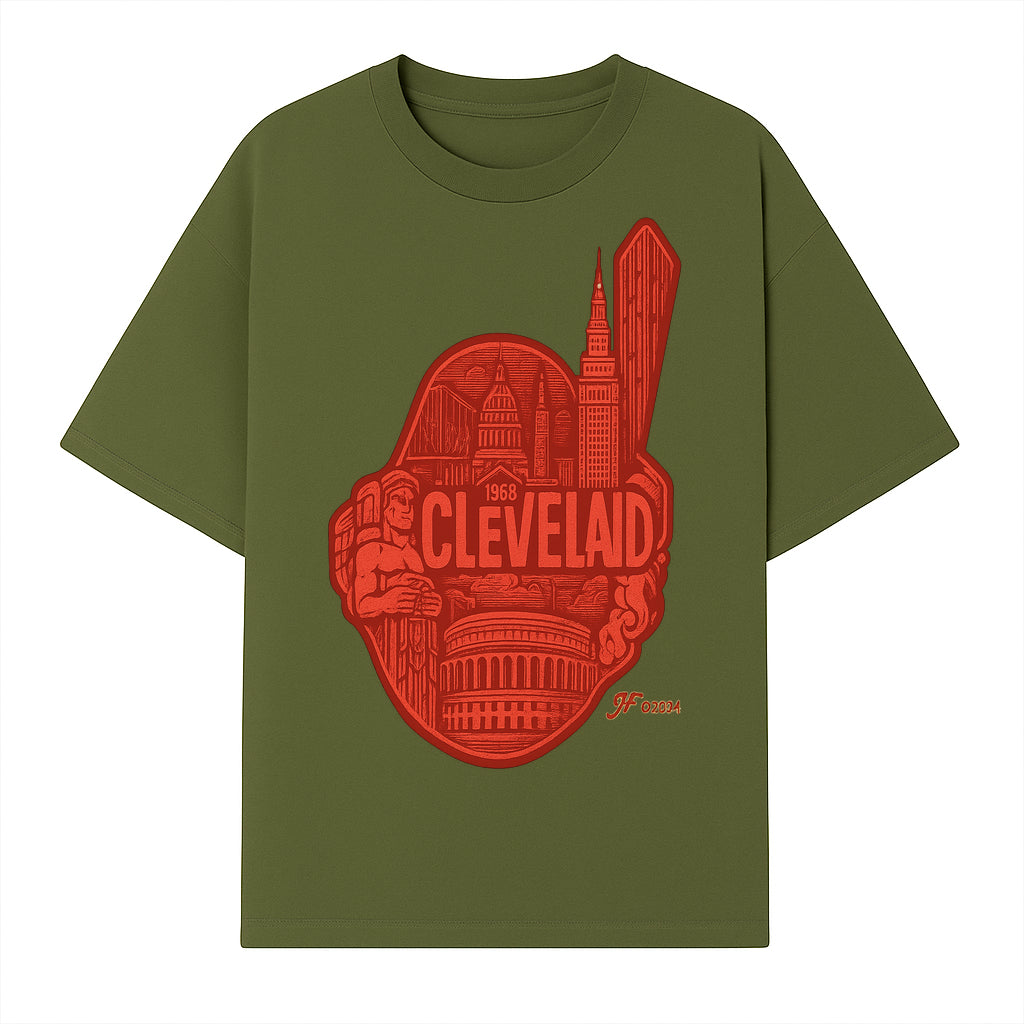 Cleveland Retro 1968 Graphic T-Shirt, Vintage Landmark Design, City Pride Apparel, Gift for Cleveland Fans, Urban Streetwear - T-shirt 1758558748035.jpg