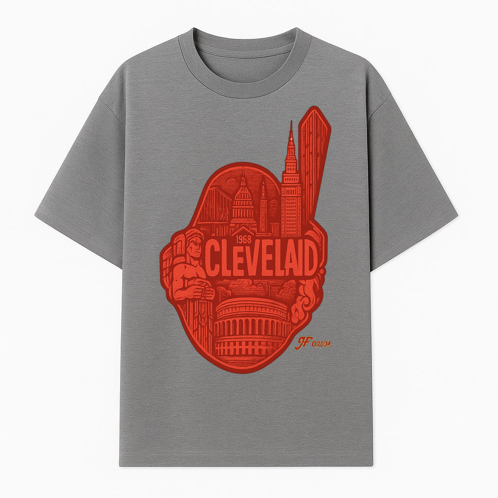 Cleveland Retro 1968 Graphic T-Shirt, Vintage Landmark Design, City Pride Apparel, Gift for Cleveland Fans, Urban Streetwear - T-shirt 1758558748173.jpg