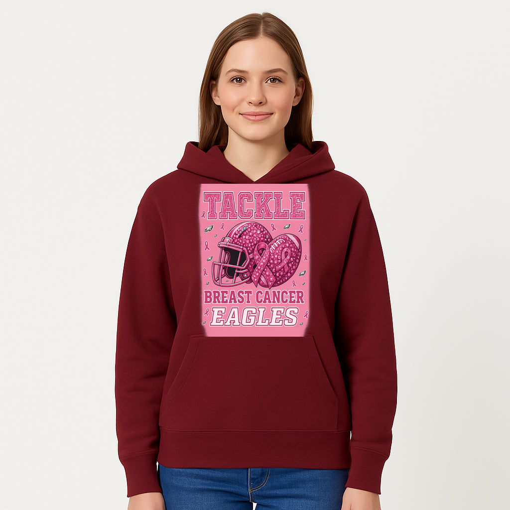 Breast Cancer Awareness Football Shirt - Tackle Cancer Eagles Pink Graphic Tee for Supporters and Fans - Hoodie 1758558749897.jpg
