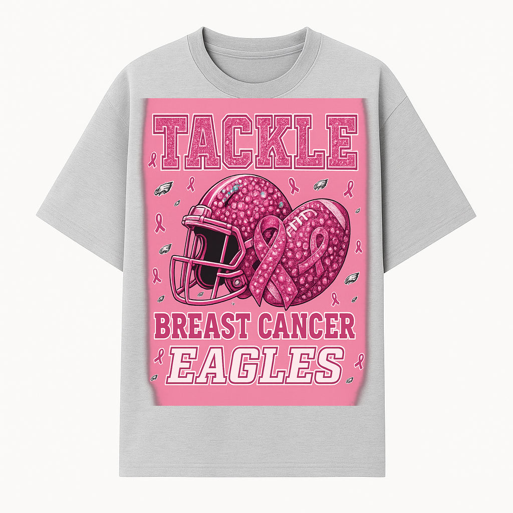 Breast Cancer Awareness Football Shirt - Tackle Cancer Eagles Pink Graphic Tee for Supporters and Fans - T-shirt 1758558750112.jpg