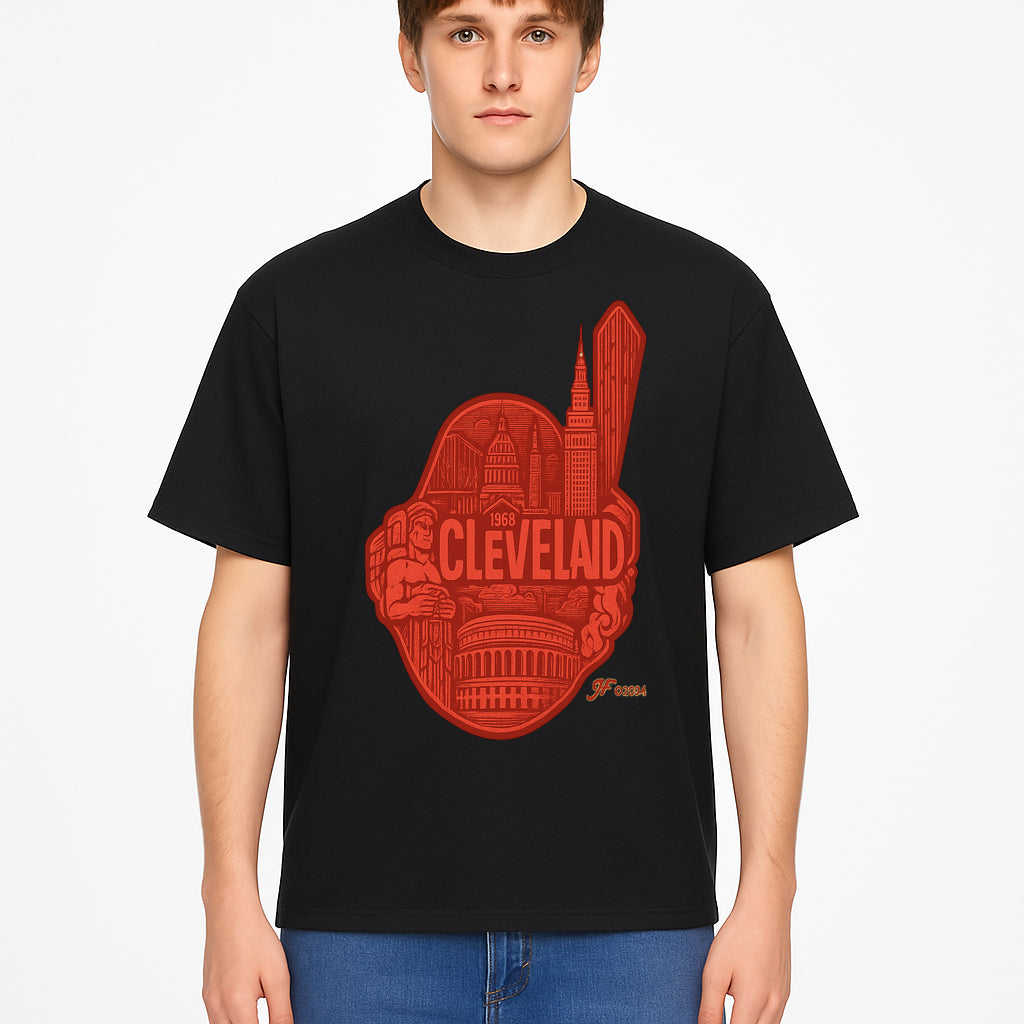 Cleveland Retro 1968 Graphic T-Shirt, Vintage Landmark Design, City Pride Apparel, Gift for Cleveland Fans, Urban Streetwear - T-shirt 1758558750230.jpg