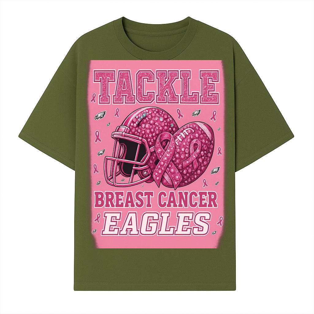 Breast Cancer Awareness Football Shirt - Tackle Cancer Eagles Pink Graphic Tee for Supporters and Fans - T-shirt 1758558750516.jpg