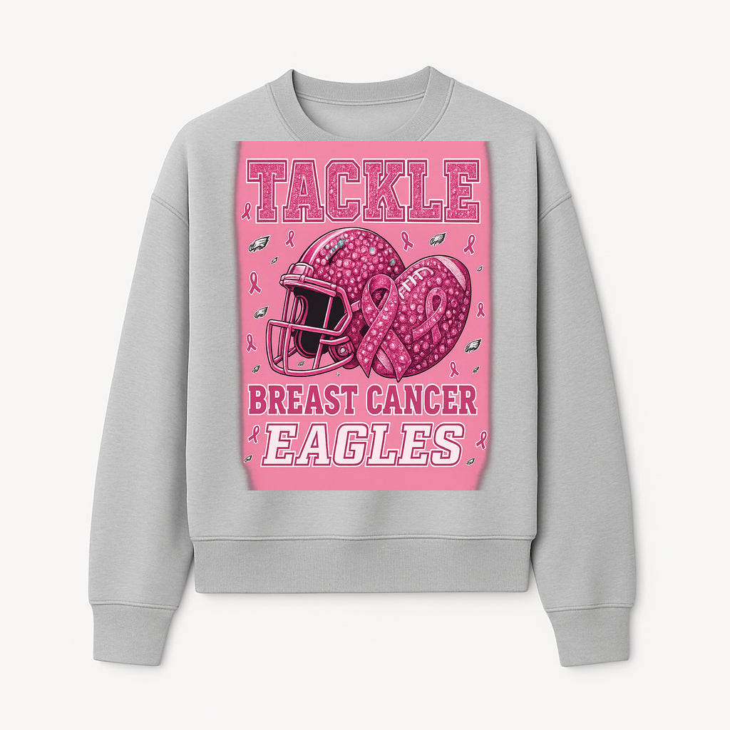Breast Cancer Awareness Football Shirt - Tackle Cancer Eagles Pink Graphic Tee for Supporters and Fans - Sweatshirt 1758558753618.jpg