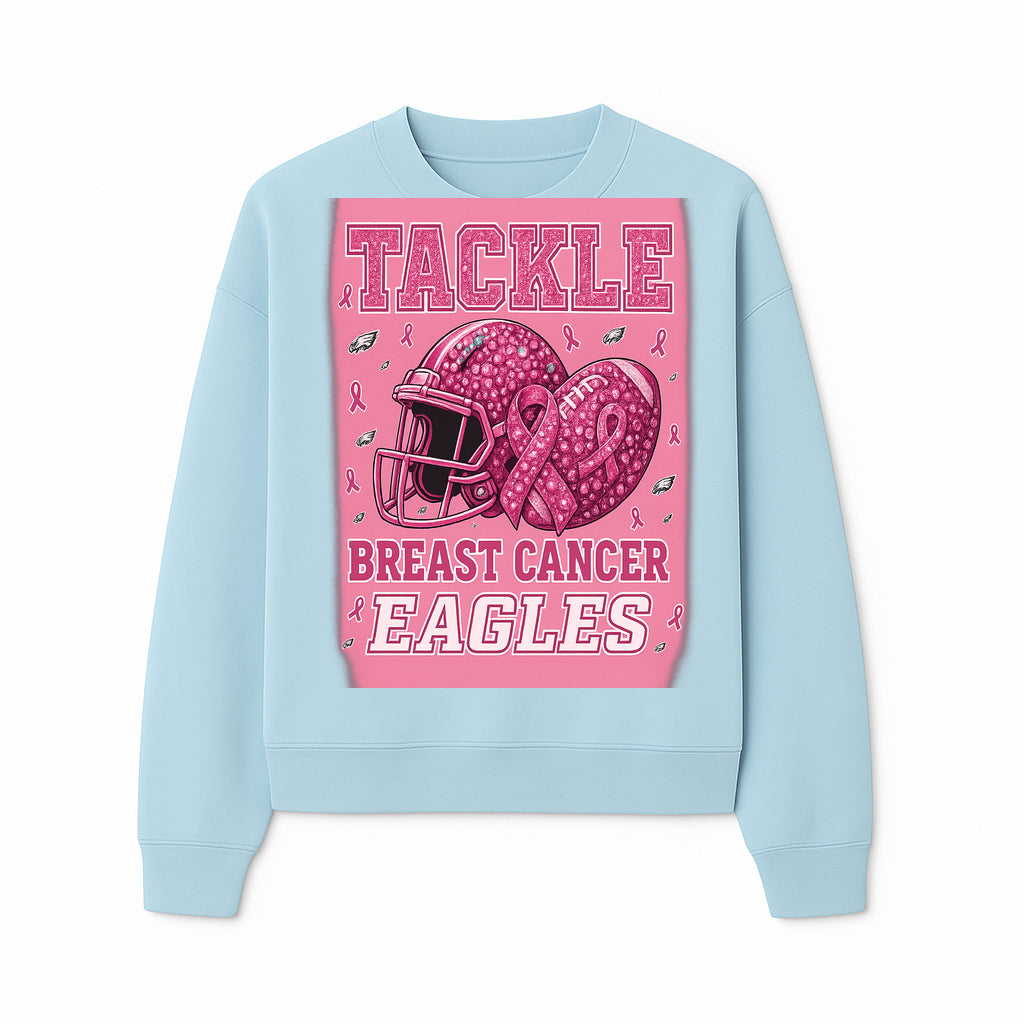 Breast Cancer Awareness Football Shirt - Tackle Cancer Eagles Pink Graphic Tee for Supporters and Fans - Sweatshirt 1758558753738.jpg