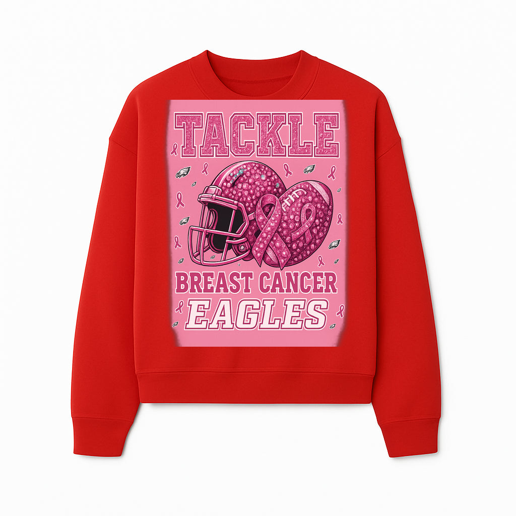 Breast Cancer Awareness Football Shirt - Tackle Cancer Eagles Pink Graphic Tee for Supporters and Fans - Sweatshirt 1758558754283.jpg